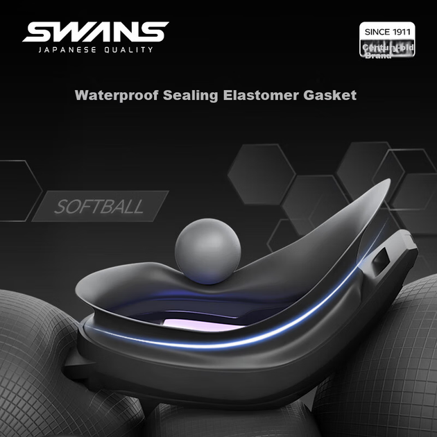 Комплект SWANS SR81: окуляри для плавання з широкою оправою та дзеркальним покриттям і шапочка, із захистом від запотівання, унісекс, чорні - зображення 9