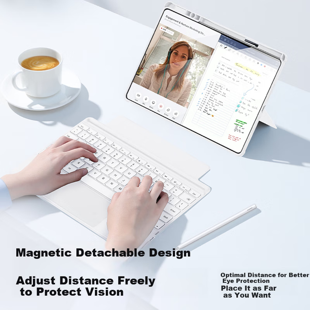 Чохол-клавіатура для планшета Huawei MatePad Pro 12.2 2025/2024 SmartDevil White - Фото 4 Чохол-клавіатура для планшета Huawei MatePad Pro 12.2 2025/2024 SmartDevil White - зображення 4