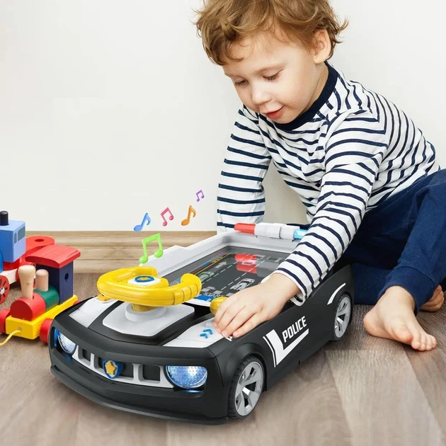 Игровой симулятор вождения Adventure Racing Car Полиция, детский автотренажер со светом, мелодиями, сиреной, присосками - Фото 7 Игровой симулятор вождения Adventure Racing Car Полиция, детский автотренажер со светом, мелодиями, сиреной, присосками - изображение 7