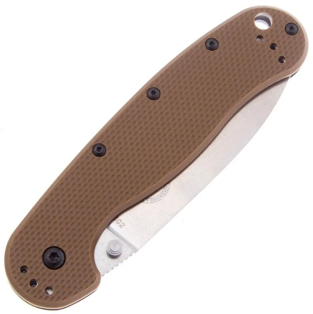 Ніж складаний ESEE Avispa, замок Frame Lock, лезо Plain Stonewashed D2, руківя Coyote Brown FRN, Тайвань, BRK1302CB - Фото 4 Ніж складаний ESEE Avispa, замок Frame Lock, лезо Plain Stonewashed D2, руківя Coyote Brown FRN, Тайвань, BRK1302CB - изображение 4