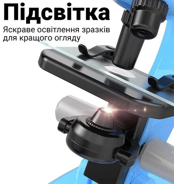 Дитячий мікроскоп для дитини з 1200х збільшенням OEM 1012A-1 для наукових досліджень, Блакитний - изображение 2