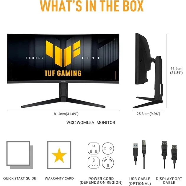 Монітор Asus 34" TUF Gaming VG34WQL5A - Фото 4 Монітор Asus 34" TUF Gaming VG34WQL5A - зображення 4