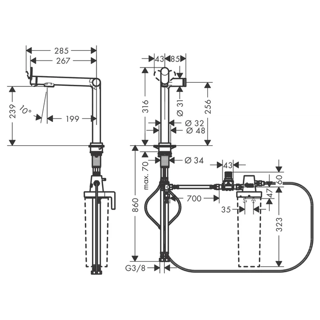 Hansgrohe Aqittura M91 Змішувач для кухні, чорний (76804670) - зображення 5
