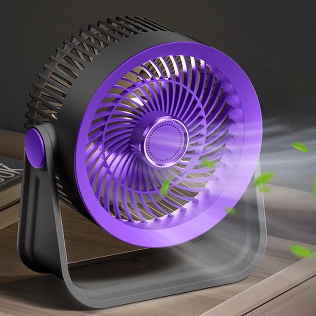 Портативний вентилятор S35 Built-in aromatherapy/mosquito repellent box 2400mAh Black / Purple - Фото 2 Портативний вентилятор S35 Built-in aromatherapy/mosquito repellent box 2400mAh Black / Purple - изображение 2