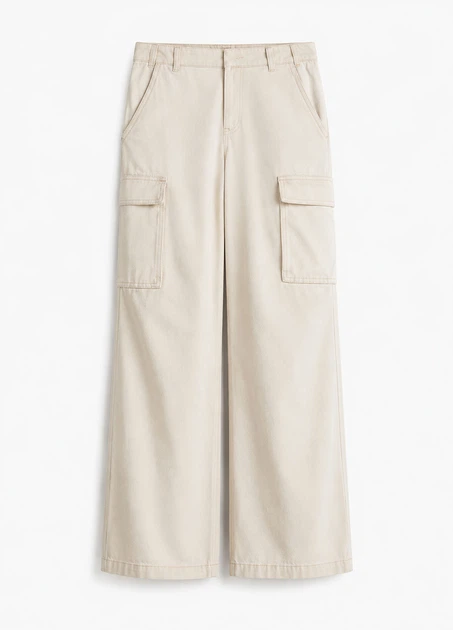 Джинси карго H&M 1230836003c68 38 світло-бежеві (100014393) - Фото 1 Джинси карго H&M 1230836003c68 38 світло-бежеві (100014393) - зображення 1