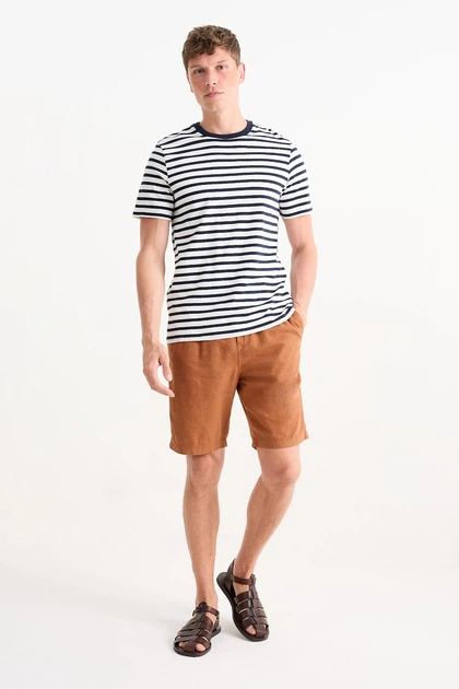 Шорти із льону C&A 2216497p14 XXL коричневі (100014807) - Фото 3 Шорти із льону C&A 2216497p14 XXL коричневі (100014807) - зображення 3