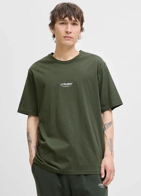 Футболка из хлопка оверсайз Jack & Jones 12278787c69 L темно-зеленая (100014916) - Фото 1 Футболка из хлопка оверсайз Jack & Jones 12278787c69 L темно-зеленая (100014916) - изображение 1