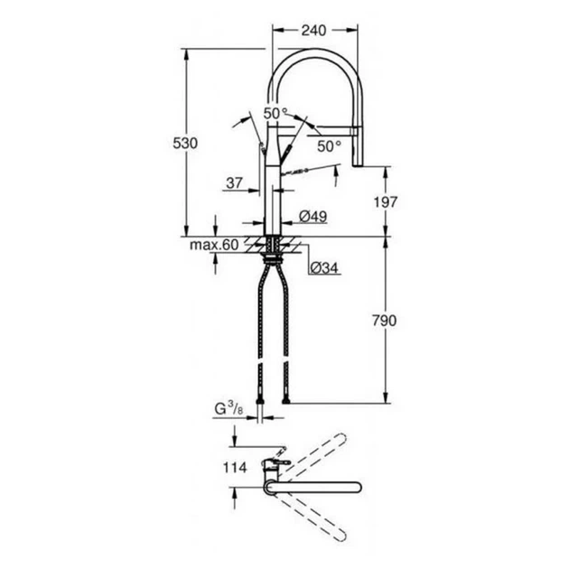 Grohe Essence New Смеситель для кухни, хром (30294000) - изображение 3