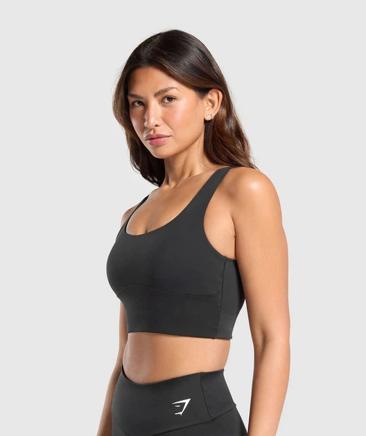 Спортивный топ Gymshark b4a9lc62 M черный (100014194) - изображение 3