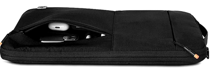 Сумка WIWU Alpha Slim Sleeve для ноутбуков 14 14.2 дюйма черная водоотталкивающая для защиты и переноски - Фото 10 Сумка WIWU Alpha Slim Sleeve для ноутбуков 14 14.2 дюйма черная водоотталкивающая для защиты и переноски - изображение 10