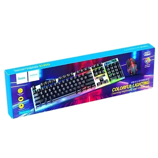 Клавиатура и мышь Hoco GM18 игровая подсвеченная для ПК и ноутбука с USB подключением и 104 клавишами - изображение 9