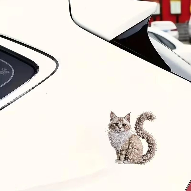 Наклейка декоративная Сияющий кот для автомобиля/мотоцикла/техники 1 шт. Цветной - Фото 6 Наклейка декоративная Сияющий кот для автомобиля/мотоцикла/техники 1 шт. Цветной - изображение 6