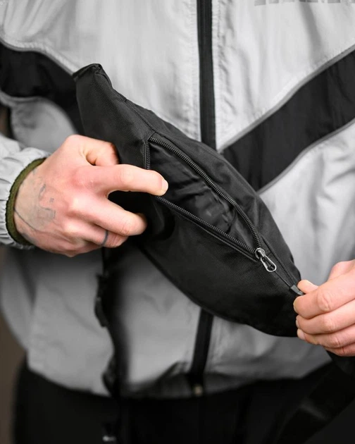 Бананка спортивна через плече TNF Oxford 600D чорна компактна - Фото 6 Бананка спортивна через плече TNF Oxford 600D чорна компактна - зображення 6