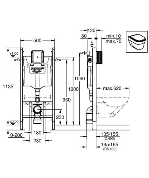 Інсталяція для унітаза Rapid SL (38840000), Grohe - зображення 2