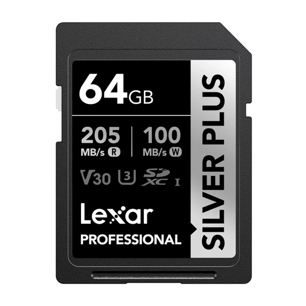 Карта памяти Lexar Professional Silver Plus SDXC 64GB (LSDSIPL064G-BNNNG) - Фото 1 Карта памяти Lexar Professional Silver Plus SDXC 64GB (LSDSIPL064G-BNNNG) - изображение 1