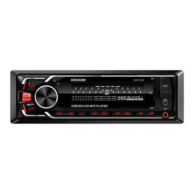Автомагнитола мультимедийная 1DIN Decker MDR-200 с мощным усилителем 6x100W bluetooth aux usb радио - изображение 3