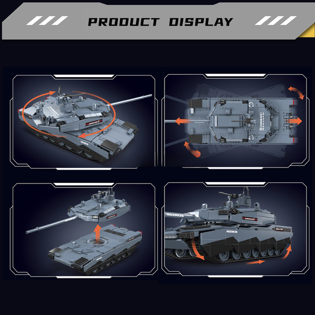 Конструктор танк Abrams Mould King на радіокеруванні - Фото 5 Конструктор танк Abrams Mould King на радіокеруванні - зображення 5