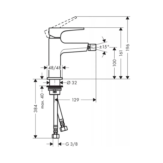 Hansgrohe Metropol Смеситель для биде, хром (32520140) - изображение 3