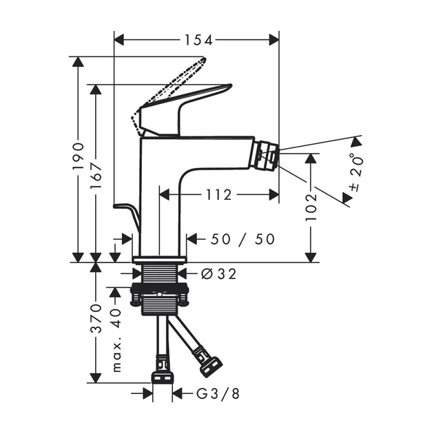 HANSGROHE Logis Fine Смеситель для биде, хром (71201000) - изображение 2