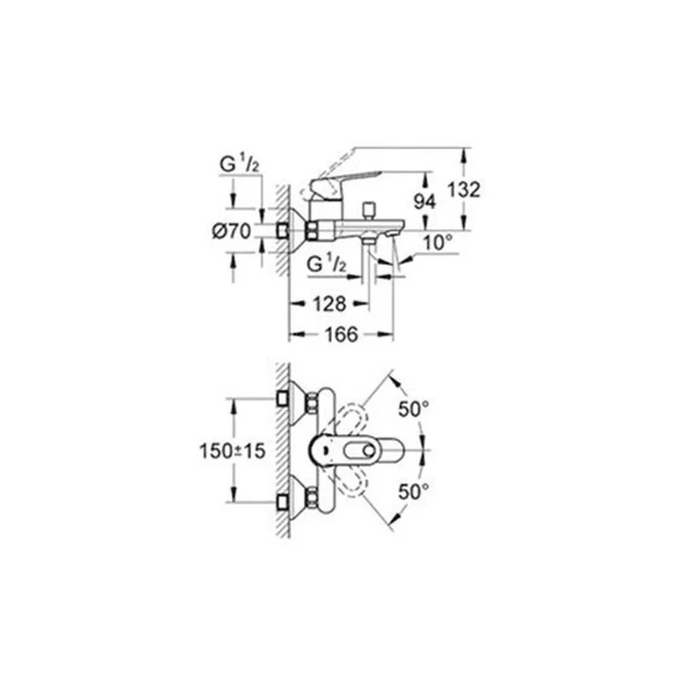 Grohe BauLoop Смеситель для ванны, хром (23603000) - изображение 4