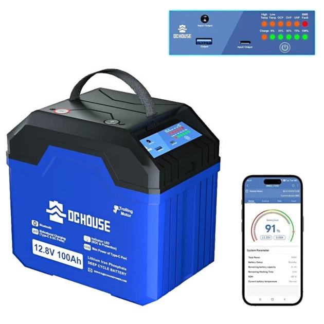 Аккумуляторная батарея DСHOUSE 12.8V 100Ah (ECO-LFP1210004) Bluetooth - изображение 2