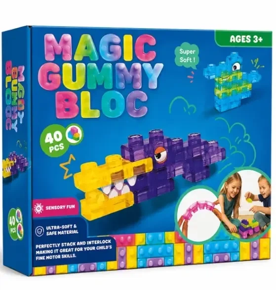 Конструктор з м’якого силікону "Magic Gummy Bloc" 40 деталей різнокольоровий - зображення 3