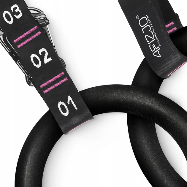 Гимнастические кольца 4FIZJO регулируемые из ABS пластика Ø23 см 2 шт Black/Pink (P-5905973406116) - изображение 10