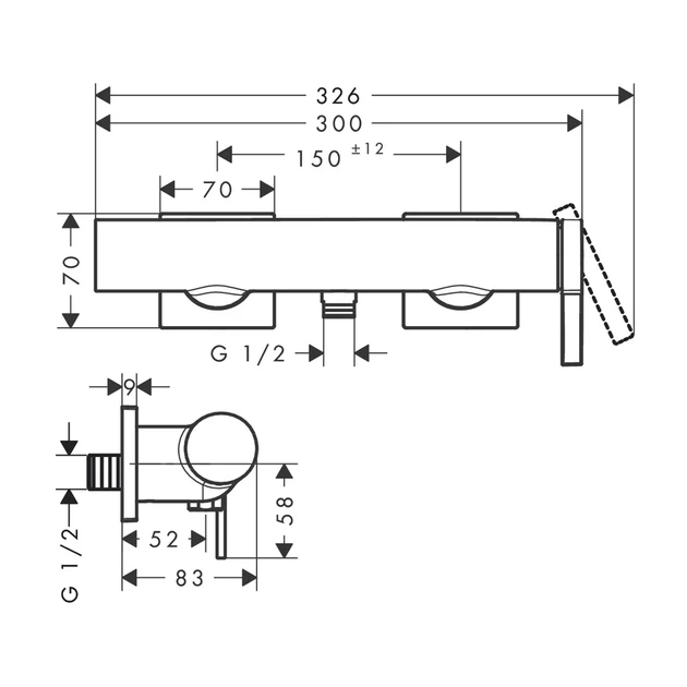 Hansgrohe Tecturis E Смеситель для душа, черный матовый (73620670) - изображение 3