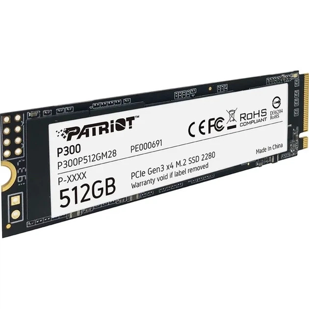 SSD внутрішні Patriot P300 512GB M.2 2280 NVMe PCIe 3.0 x4 (P300P512GM28) - изображение 3