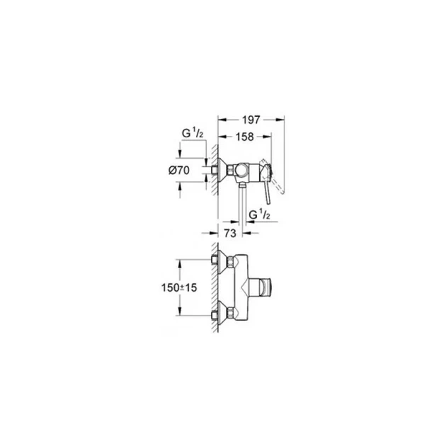 Grohe BauClassic Смеситель для душа, хром (32867000) - изображение 4