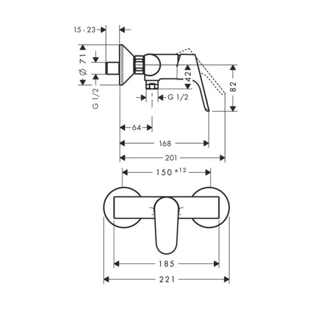 Hansgrohe Focus E Смеситель для душа, хром (31960000) - изображение 6