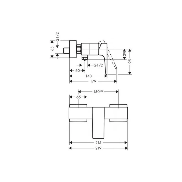 Hansgrohe Metropol Смеситель для душа, матовый черный (32560340) - изображение 2