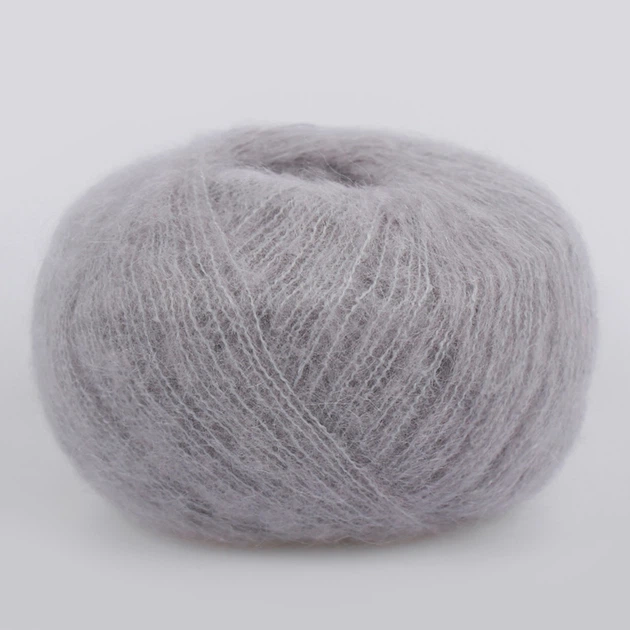 Gazzal Super Kid Mohair, Светло-серый меланж №64434 − супер кид мохер, тонкая пряжа для ажурных изделий и паутинок, 25 г/237 м - изображение 3