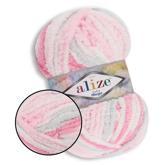 Alize Softy Mega, №5945 - плюшевая толстая пряжа, 100г/70м, Ализе Софти Мега для вязания пледов, игрушек, детской одежды - Фото 1 Alize Softy Mega, №5945 - плюшевая толстая пряжа, 100г/70м, Ализе Софти Мега для вязания пледов, игрушек, детской одежды - изображение 1