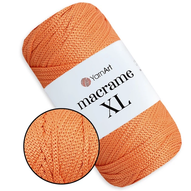 Пряжа YarnArt Macrame XL, помаранчева №160, поліестеровий шнур 3 мм, YarnArt Macrame XL 250 г/130 м, нитка для в’язання гачком та спицями - Фото 1 Пряжа YarnArt Macrame XL, помаранчева №160, поліестеровий шнур 3 мм, YarnArt Macrame XL 250 г/130 м, нитка для в’язання гачком та спицями - зображення 1