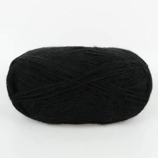 Alize Angora Real 40, Черный №60 - тонкая полушерстяная пряжа 100 г / 430 м, 40% шерсть / 60% акрил, для шапок, снудов, кардиганов - изображение 3