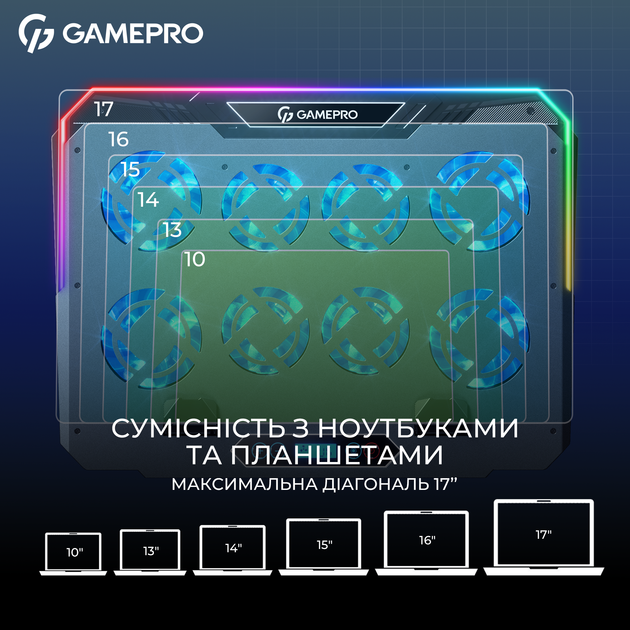 Підставка для охолодження ноутбука GamePro (CP1040) - зображення 8