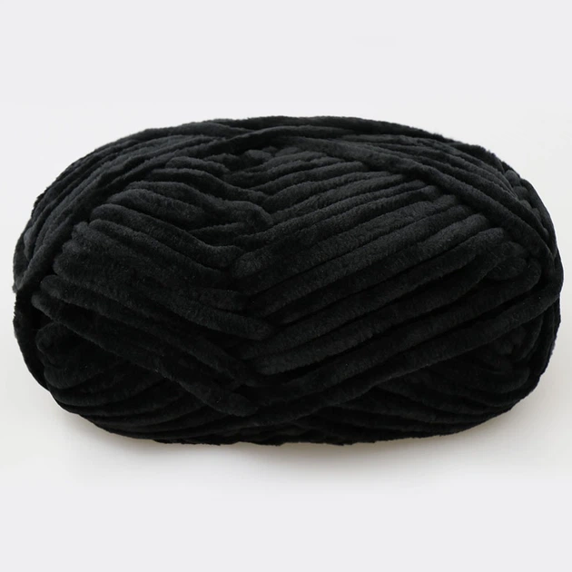 Пряжа плюшевая Premium Yarn Baby Love (Беби Лав) Черный №311 - плюш для амигуруми, игрушек, маленький моточек 50г/60м - изображение 3