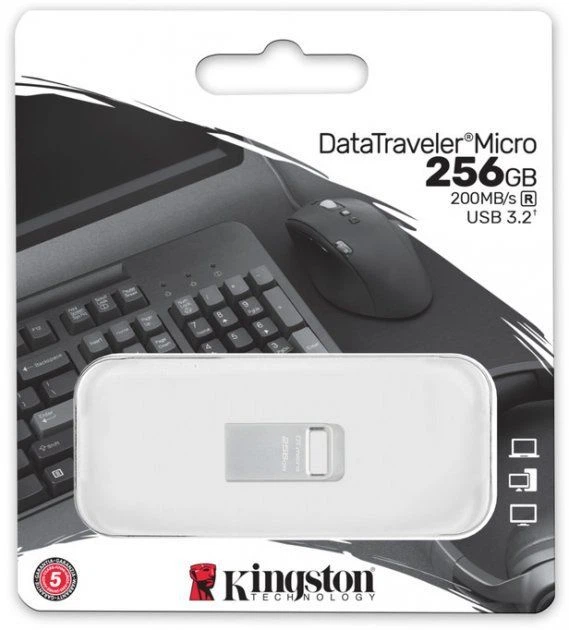 USB флеш-накопичувач Kingston 256GB DataTraveler Micro USB 3.2 Metal (DTMC3G2/256GB) [76456] - зображення 4