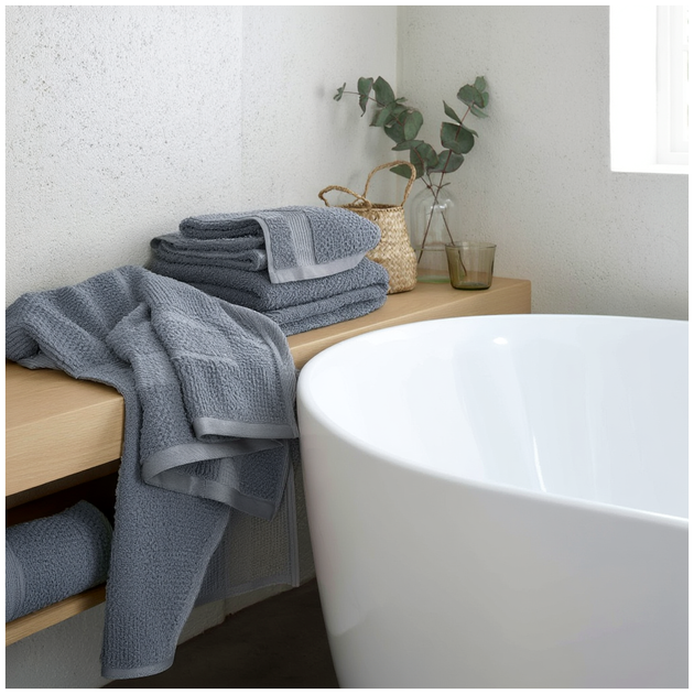 Банное полотенце 70х140 см 100% хлопок для дома серый Colorful Home HM-4214 - Фото 3 Банное полотенце 70х140 см 100% хлопок для дома серый Colorful Home HM-4214 - зображення 3