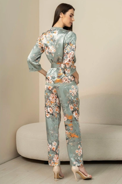 Комплект: жакет и брюки Mia-Amore 52(3XL) Мятный микс (151651) - Фото 2 Комплект: жакет и брюки Mia-Amore 52(3XL) Мятный микс (151651) - изображение 2