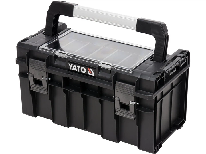Ящик для инструментов YATO с органайзером на 5 ячеек 450 x 260 x 240 мм пластиковый YT-09183 - Фото 1 Ящик для инструментов YATO с органайзером на 5 ячеек 450 x 260 x 240 мм пластиковый YT-09183 - изображение 1