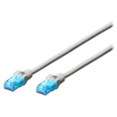 Патч-корд 3м, UTP, cat.5e, AWG 26/7, CCA, PVC, grey Digitus (DK-1512-030) - Фото 1 Патч-корд 3м, UTP, cat.5e, AWG 26/7, CCA, PVC, grey Digitus (DK-1512-030) - зображення 1