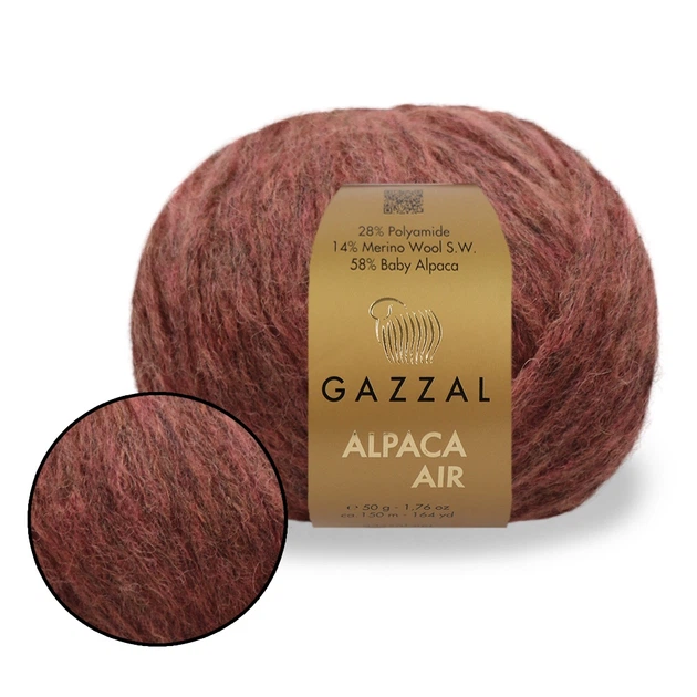 Gazzal Alpaca Air, Рыжий №95 - пряжа с альпакой 50 г / 150 м, беби альпака, меринос, полиамид, для свитеров, кардиганов, шапок - Фото 1 Gazzal Alpaca Air, Рыжий №95 - пряжа с альпакой 50 г / 150 м, беби альпака, меринос, полиамид, для свитеров, кардиганов, шапок - изображение 1