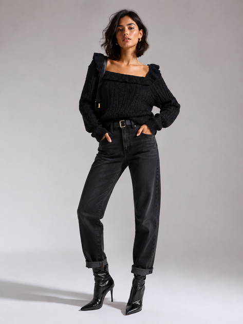 Свитер с квадратным вырезом TOPSHOP 23Y52TCHR XS (94076XS) Черный - Фото 1 Свитер с квадратным вырезом TOPSHOP 23Y52TCHR XS (94076XS) Черный - изображение 1