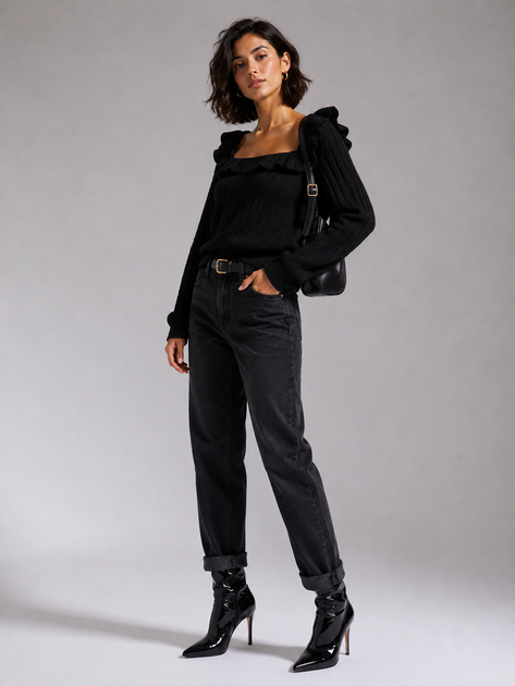 Свитер с квадратным вырезом TOPSHOP 23Y52TCHR XS (94076XS) Черный - Фото 3 Свитер с квадратным вырезом TOPSHOP 23Y52TCHR XS (94076XS) Черный - изображение 3