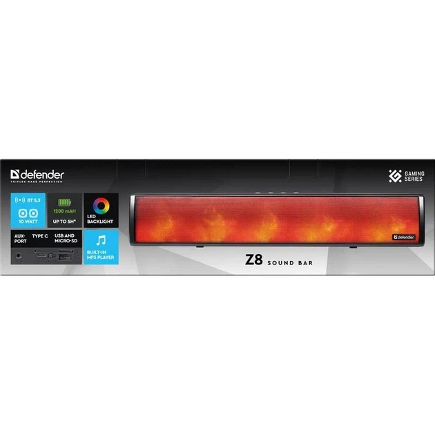 Акустична система 1.0 Defender Саундбар Z8 10Вт, Bluetooth/USB/FM/USB/TF/AUX, чорна (65118) - Фото 7 Акустична система 1.0 Defender Саундбар Z8 10Вт, Bluetooth/USB/FM/USB/TF/AUX, чорна (65118) - изображение 7