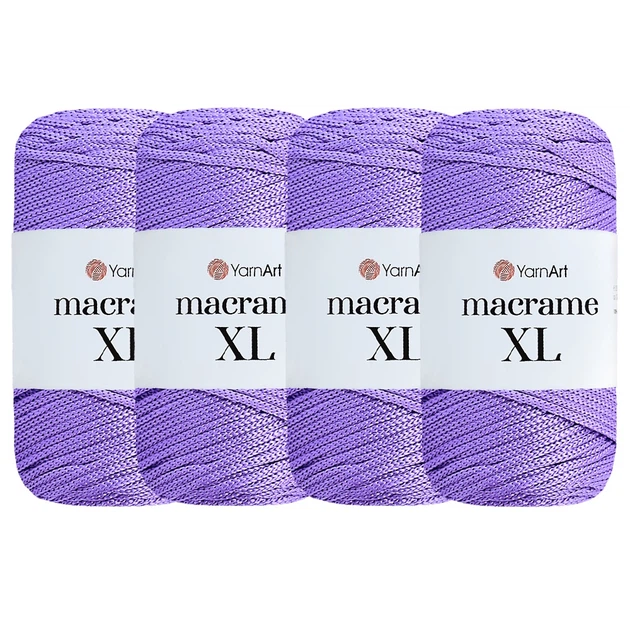 Упаковка YarnArt Macrame XL, Лиловый №135, шнур полиэстеровый 3мм, 4шт, для сумок, макраме и декора - 130 м/250 г, 4 мотка - Фото 1 Упаковка YarnArt Macrame XL, Лиловый №135, шнур полиэстеровый 3мм, 4шт, для сумок, макраме и декора - 130 м/250 г, 4 мотка - изображение 1