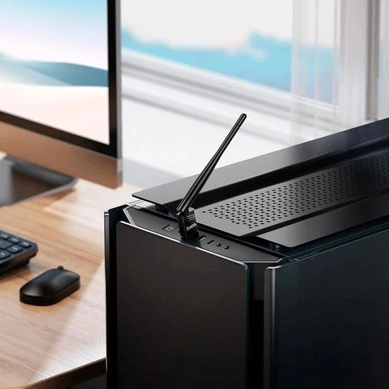 Беспроводной USB Wi-Fi адаптер Hoco HI37 для компьютера и ноутбука с внешней антенной Черный - изображение 7