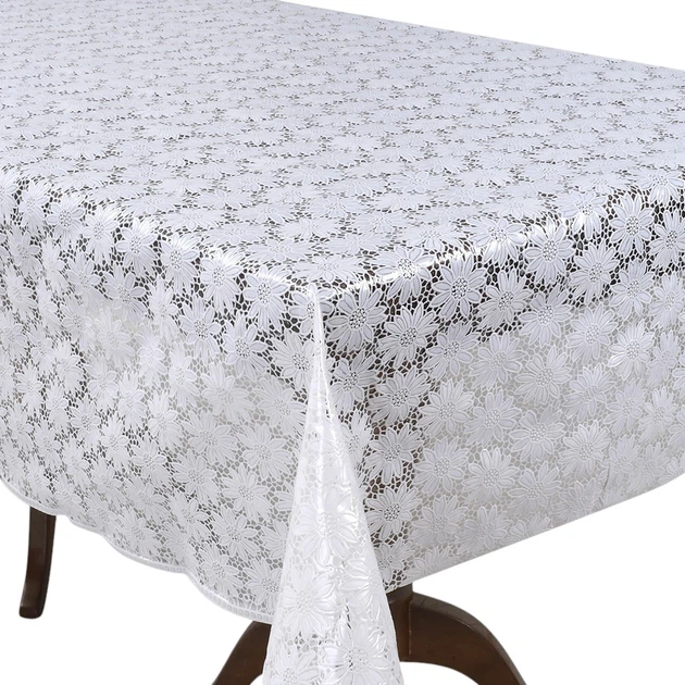 Клеенка на стол ПВХ Lace MA-5727 рулон 1.37х20 м Белый - Фото 1 Клеенка на стол ПВХ Lace MA-5727 рулон 1.37х20 м Белый - изображение 1
